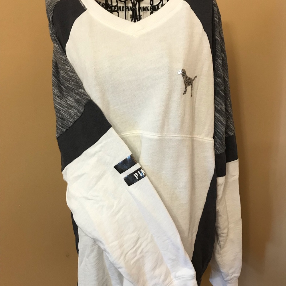 PINK jersey style v-neck shirt